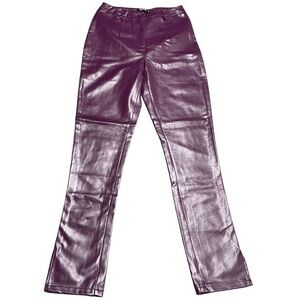 Missguided Women’s Purple 8 Faux Leather Pleated Lined Pants in EUC